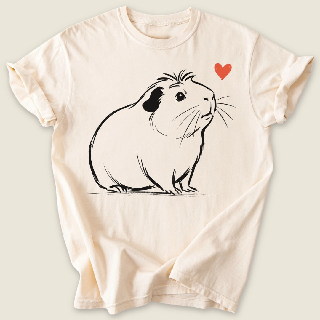 Crested Guinea Ink T-shirt-Tee-Ivory-Guinea Pig Culture