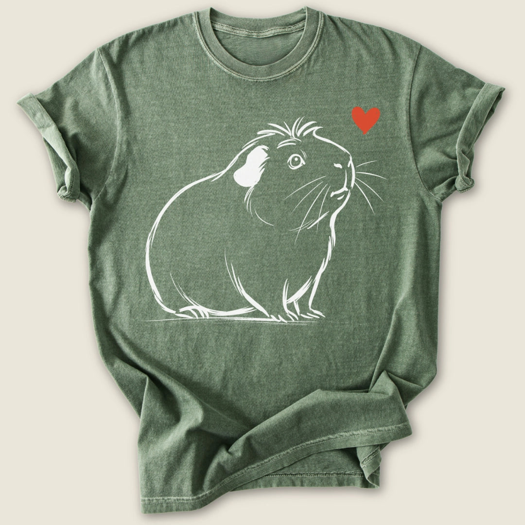 Crested Guinea Ink T-shirt-Tee-Moss-Guinea Pig Culture