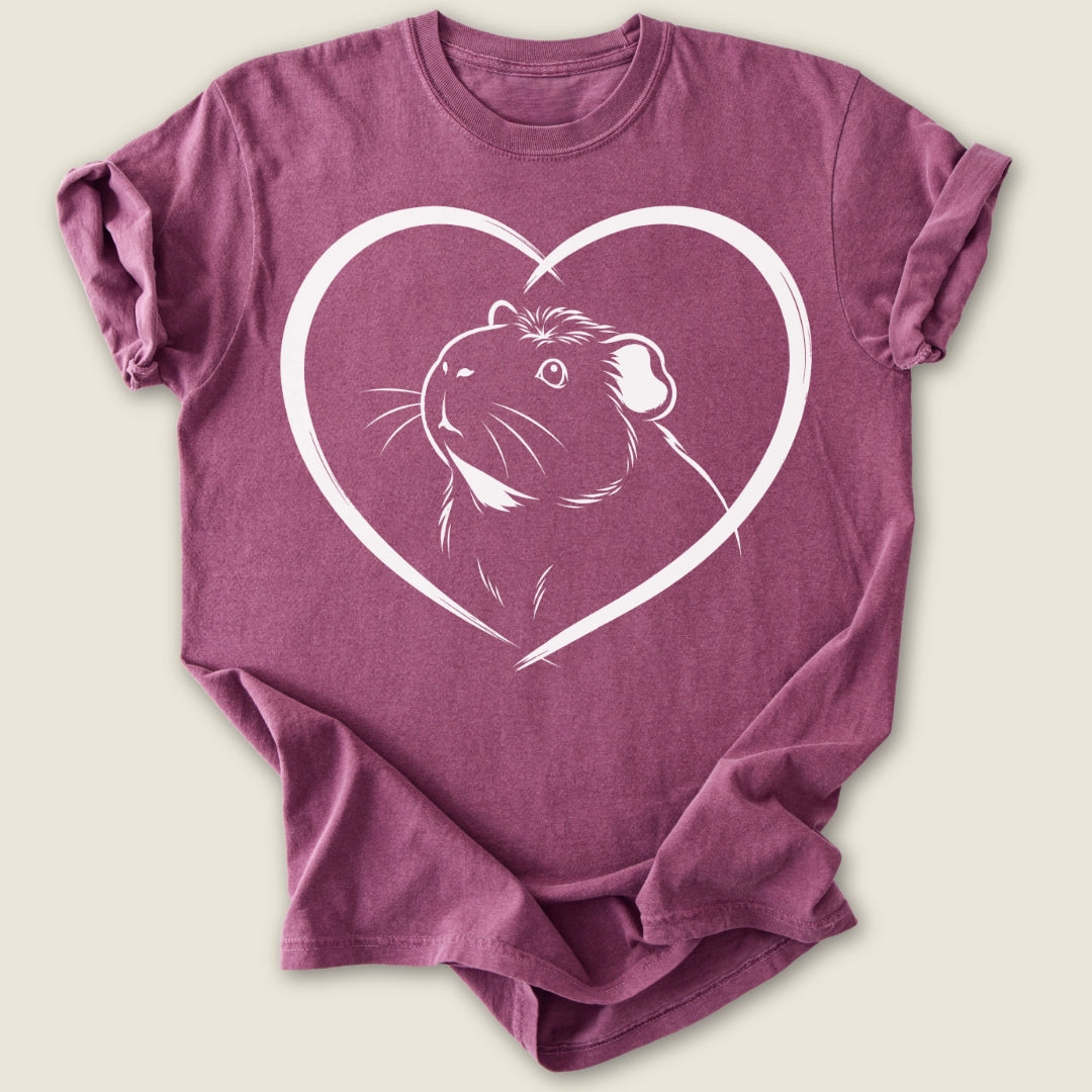 Crested Heart T-shirt-Tee-Berry-Guinea Pig Culture