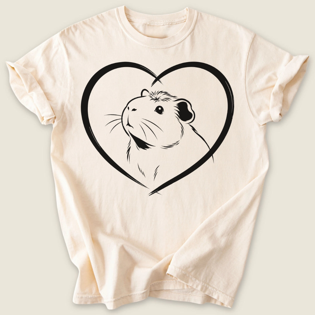 Crested Heart T-shirt-Tee-Ivory-Guinea Pig Culture