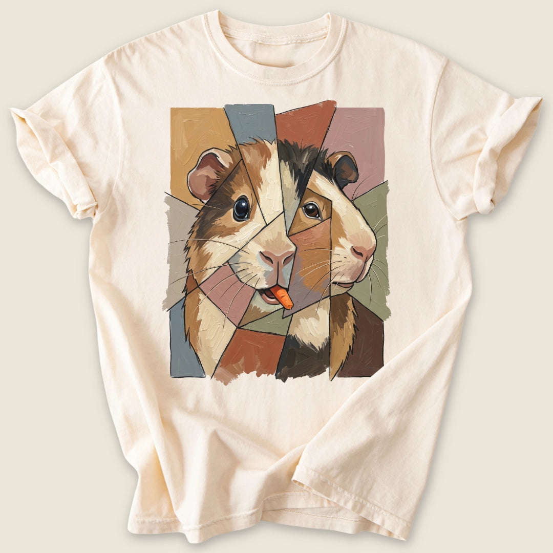 Cubist Cavy T-shirt-Tee-Ivory-Guinea Pig Culture