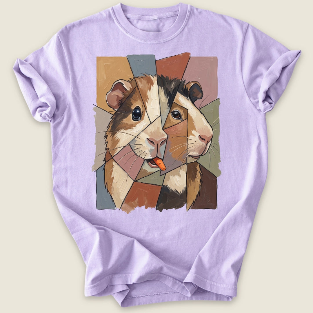 Cubist Cavy T-shirt-Tee-Orchid-Guinea Pig Culture
