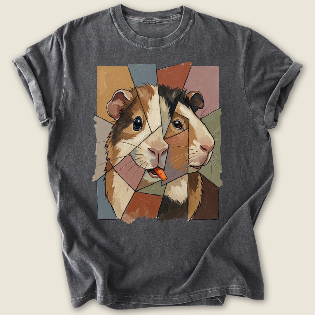 Cubist Cavy T-shirt-Tee-Pepper-Guinea Pig Culture