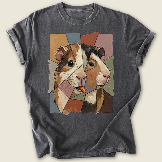 Cubist Cavy T-shirt-Tee-Pepper-Guinea Pig Culture