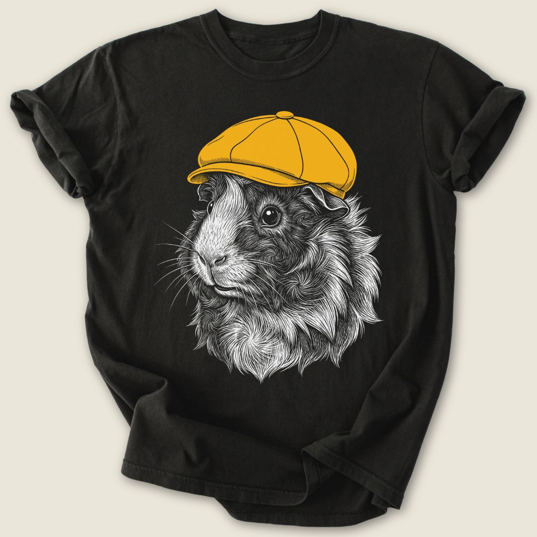 Dapper Piggy T-shirt-Tee-Black-Guinea Pig Culture