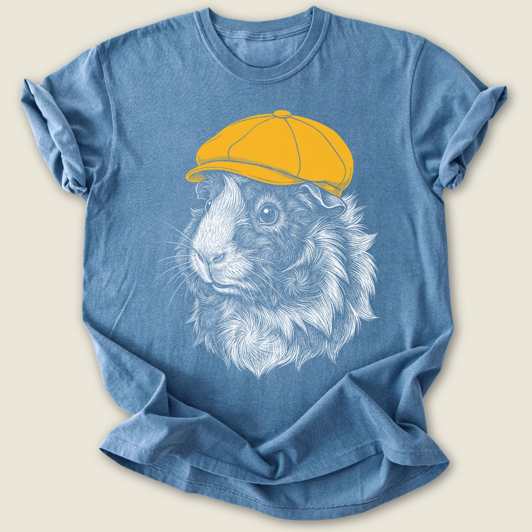 Dapper Piggy T-shirt-Tee-Blue Jean-Guinea Pig Culture