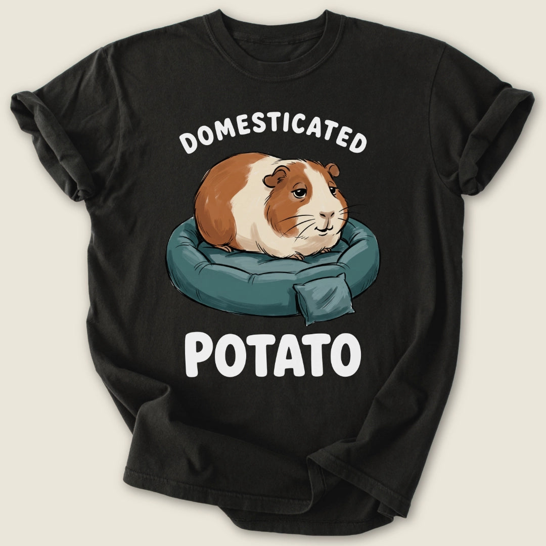 Domesticated Potato T-shirt-Tee-Black-Guinea Pig Culture