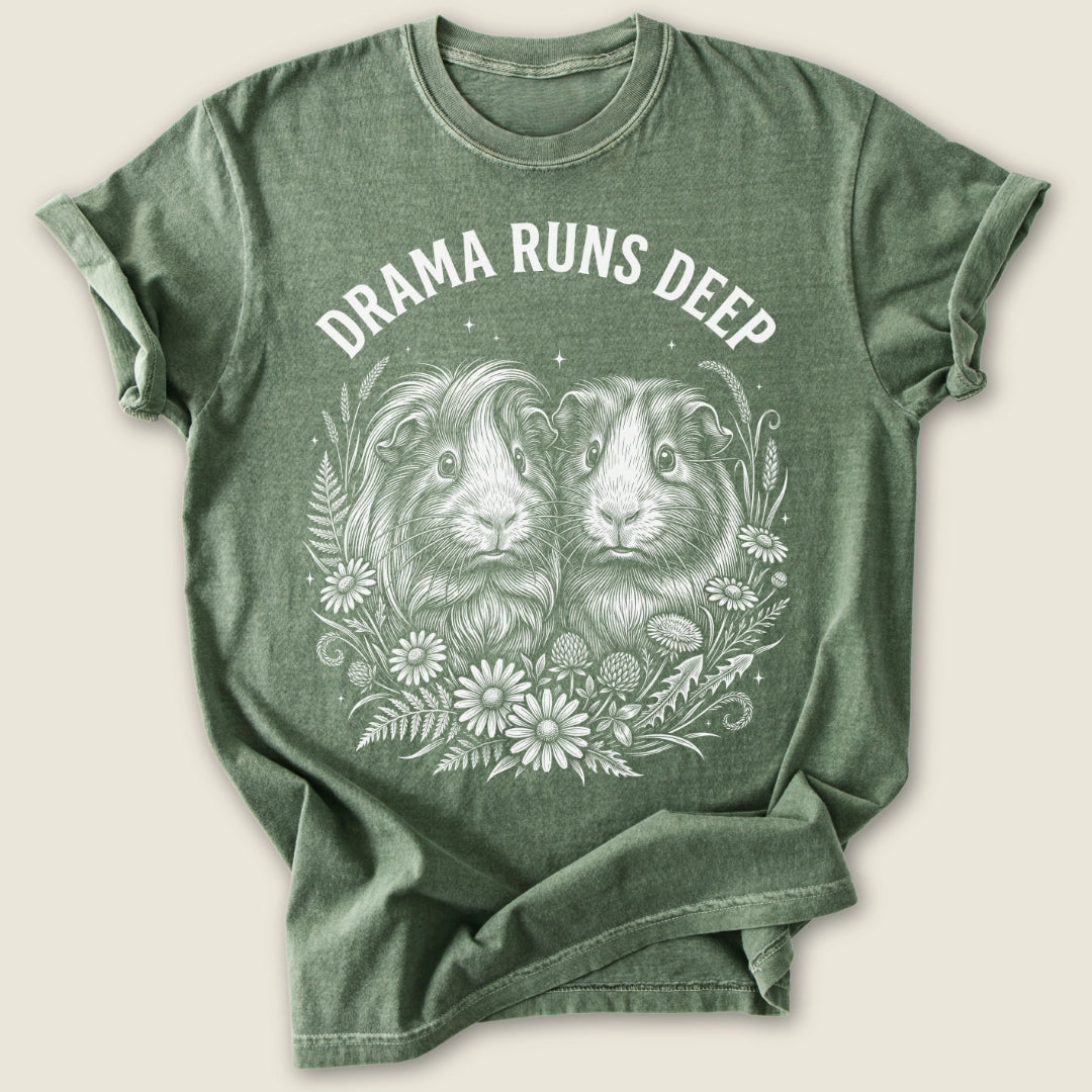 Drama Runs Deep T-shirt-Tee-Moss-Guinea Pig Culture