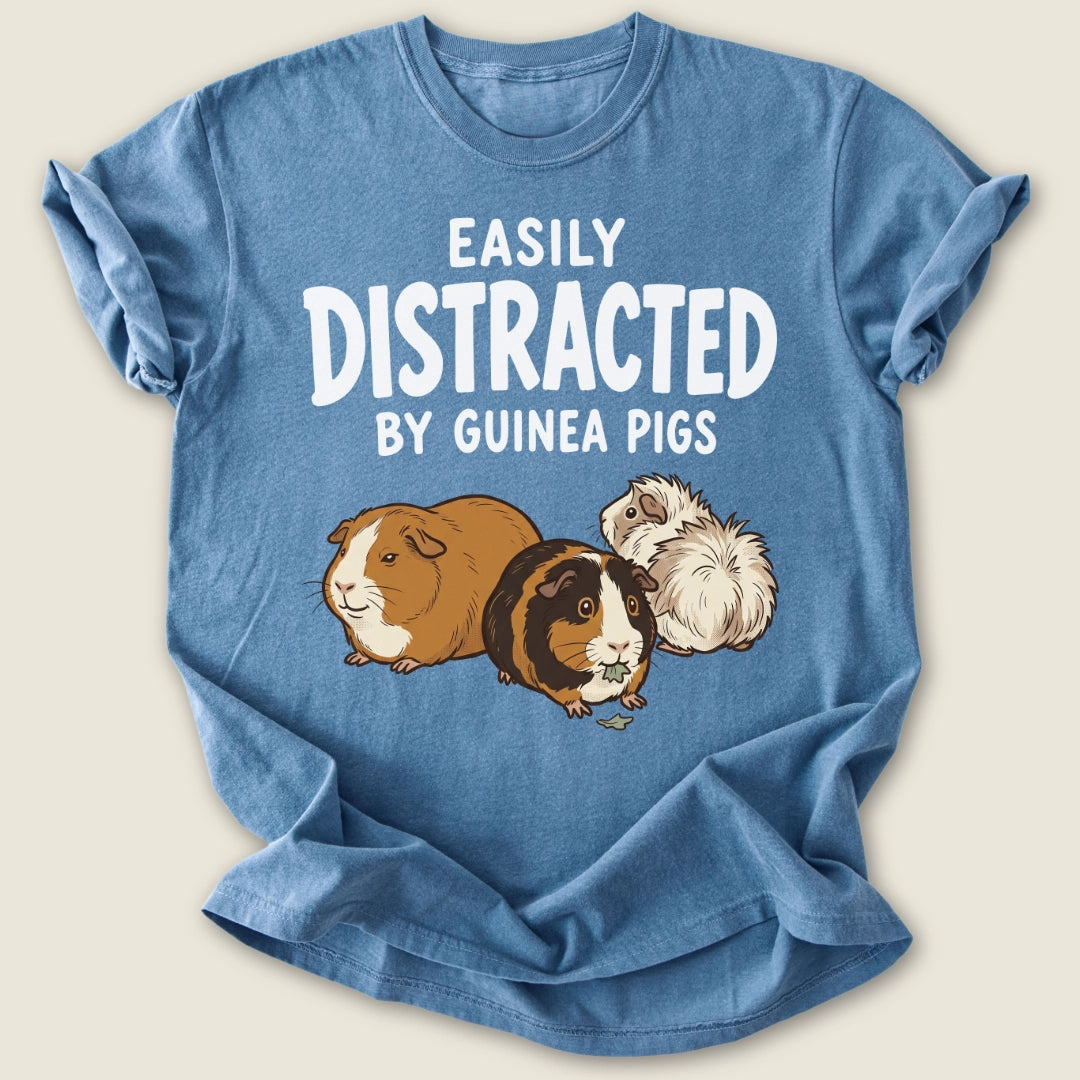 Easily Distracted T-shirt-Tee-Blue Jean-Guinea Pig Culture