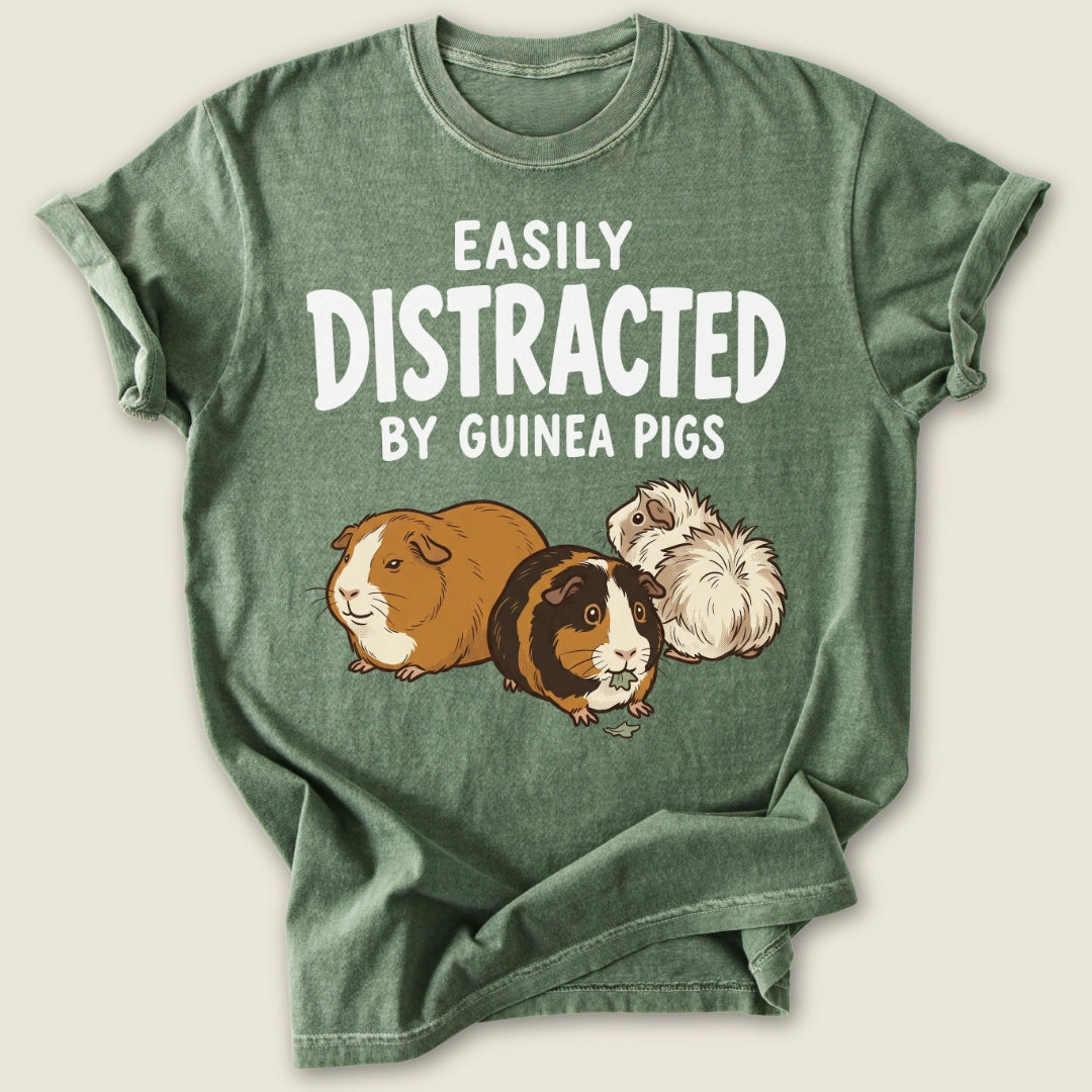 Easily Distracted T-shirt-Tee-Moss-Guinea Pig Culture