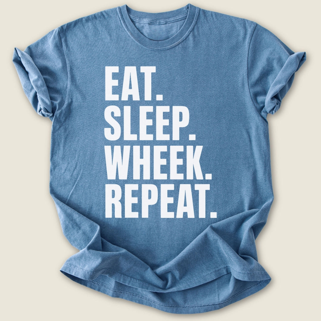 Eat Sleep Wheek Repeat T-shirt-Tee-Blue Jean-Guinea Pig Culture