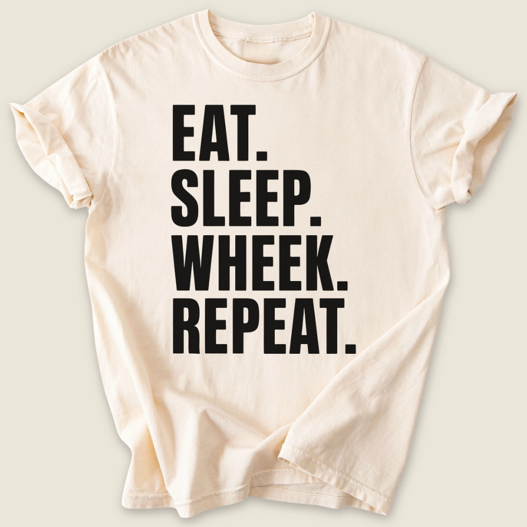 Eat Sleep Wheek Repeat T-shirt-Tee-Ivory-Guinea Pig Culture