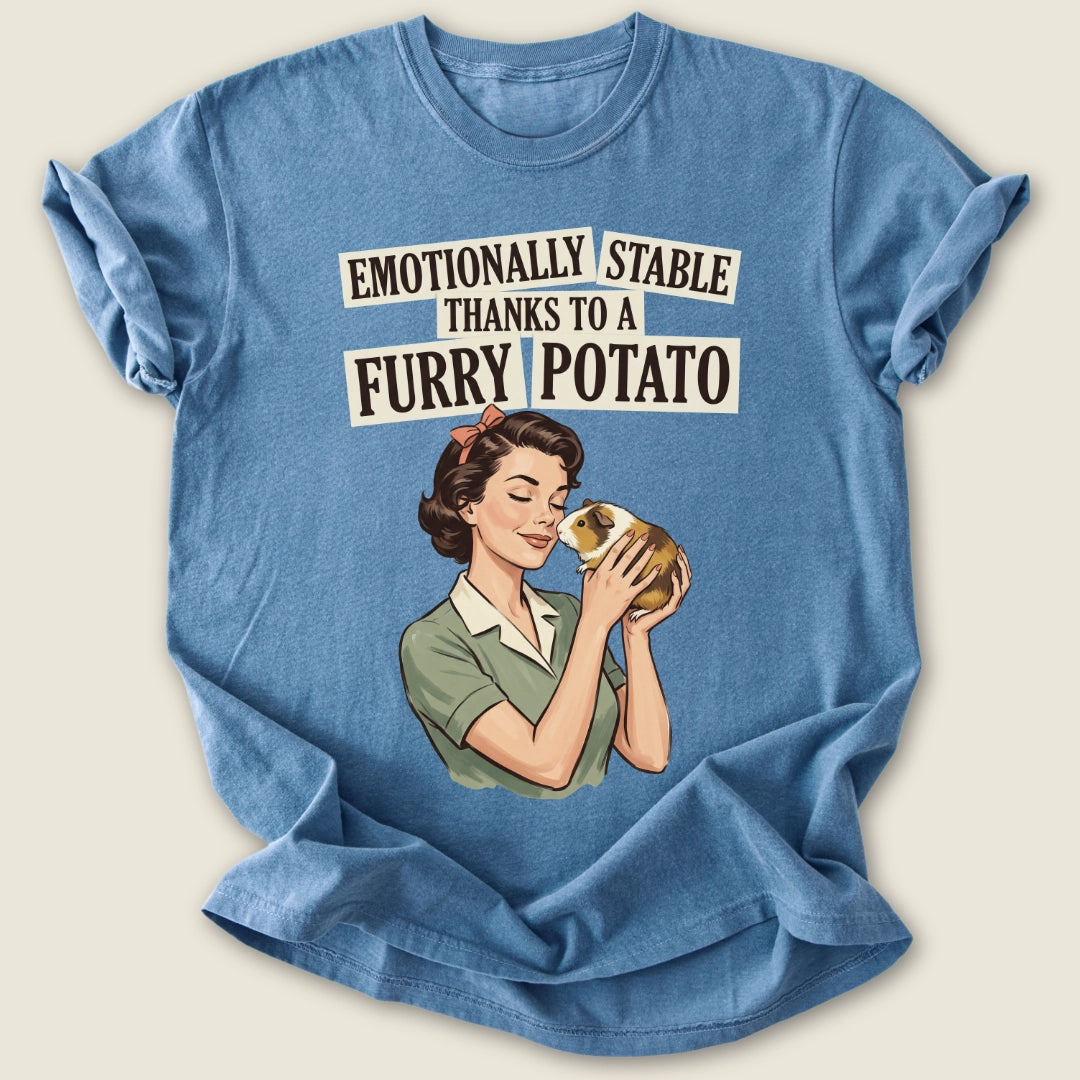 Emotionally Stable Cavy T-shirt-Tee-Blue Jean-Guinea Pig Culture