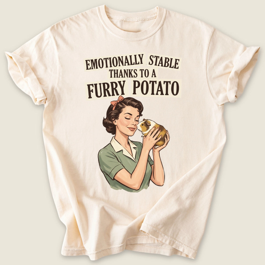 Emotionally Stable Cavy T-shirt-Tee-Ivory-Guinea Pig Culture