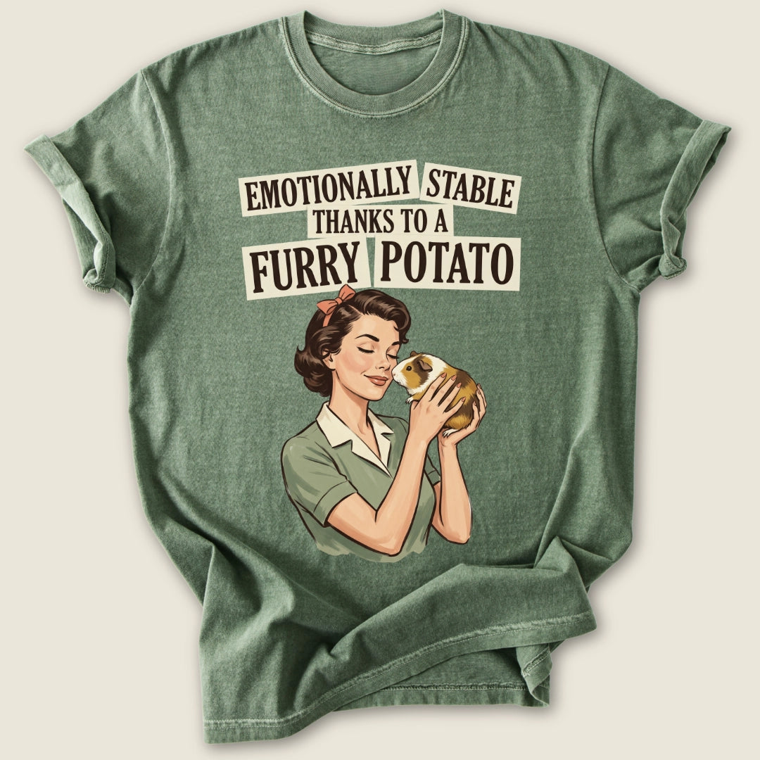Emotionally Stable Cavy T-shirt-Tee-Moss-Guinea Pig Culture