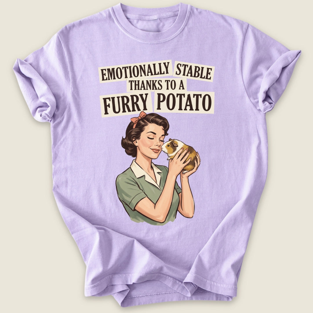 Emotionally Stable Cavy T-shirt-Tee-Orchid-Guinea Pig Culture