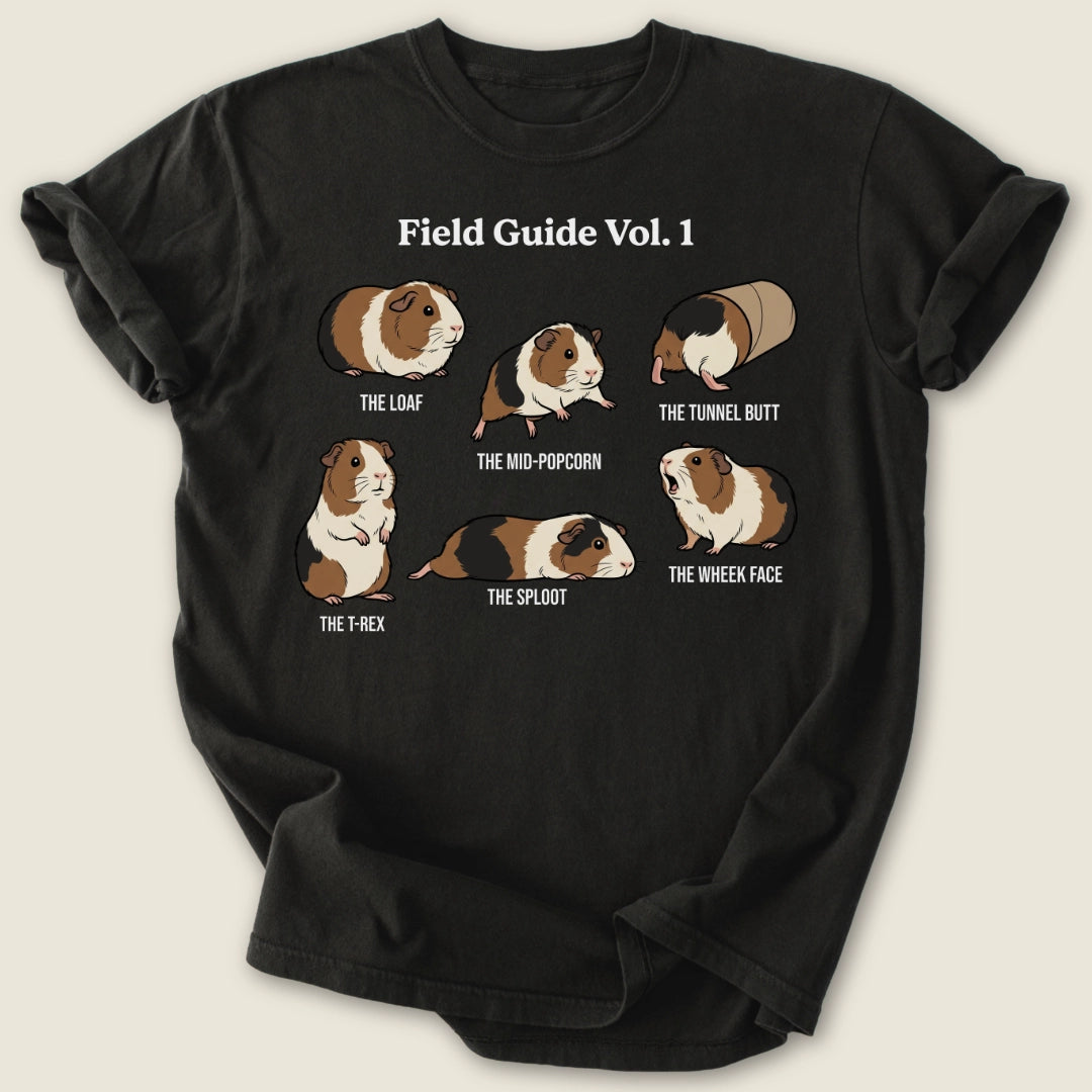 Field Guide Vol. 1 T-shirt-Tee-Black-Guinea Pig Culture
