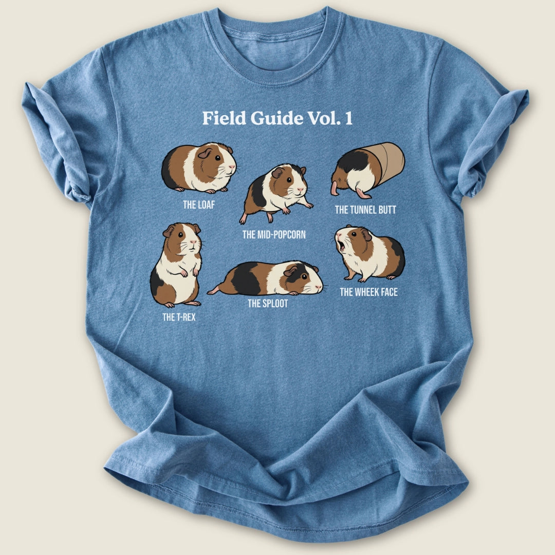 Field Guide Vol. 1 T-shirt-Tee-Blue Jean-Guinea Pig Culture