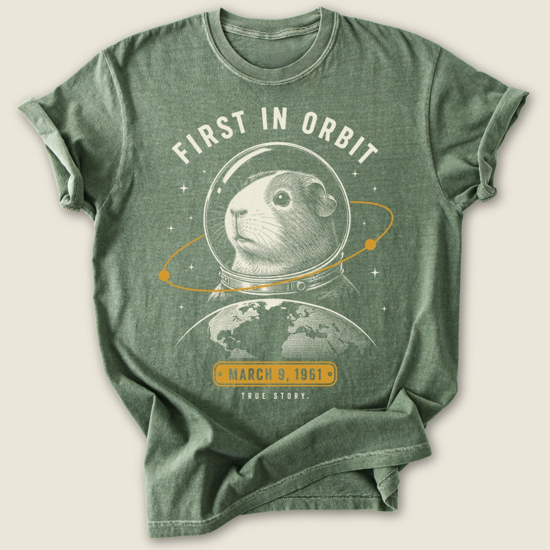First In Orbit T-shirt-Tee-Moss-Guinea Pig Culture
