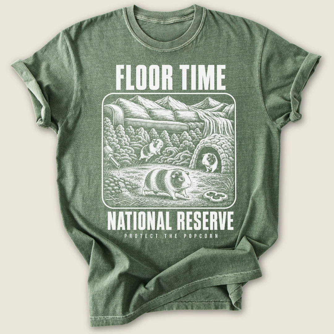 Floor Time National Reserve T-shirt-Tee-Moss-Guinea Pig Culture