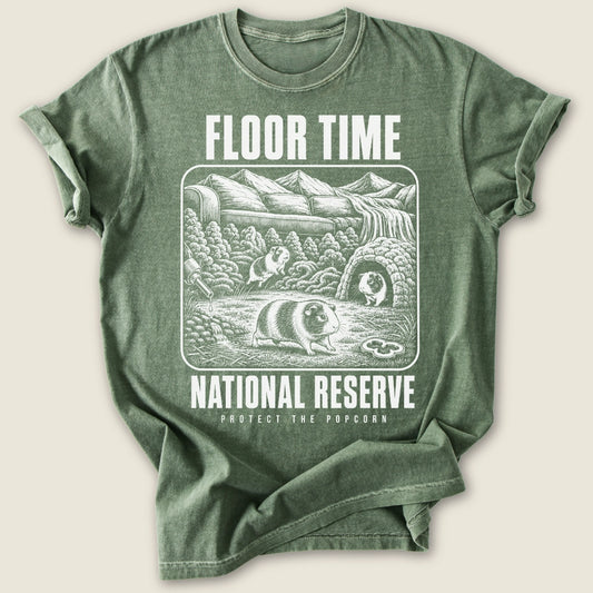 Floor Time National Reserve T-shirt-Tee-Moss-Guinea Pig Culture