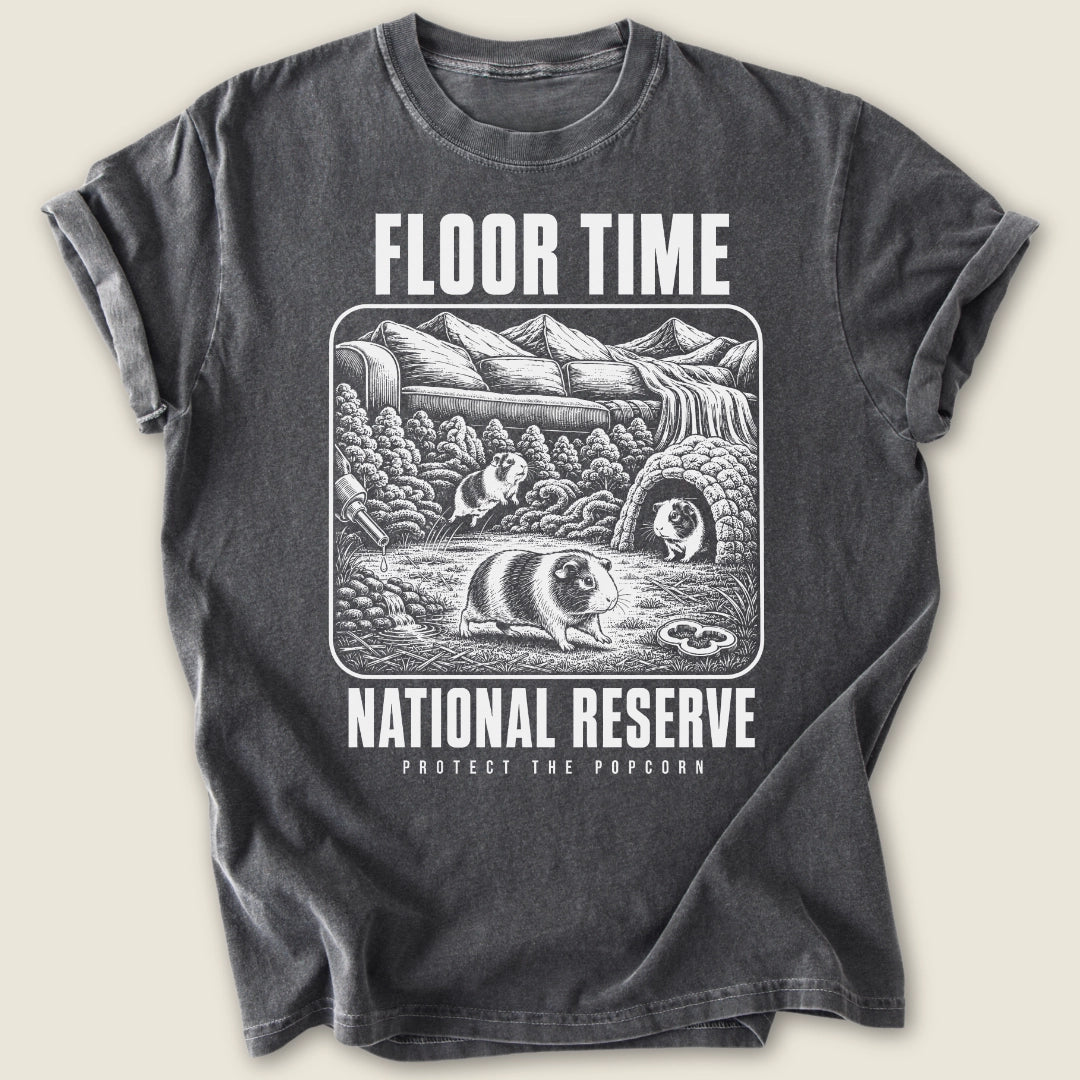 Floor Time National Reserve T-shirt-Tee-Pepper-Guinea Pig Culture