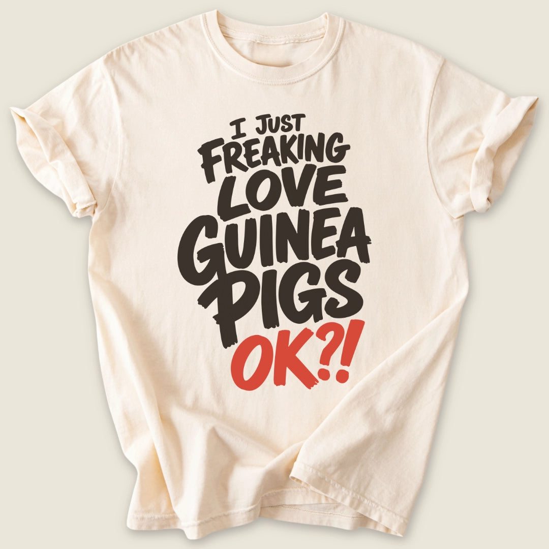 Freaking Love Guinea Pigs T-shirt-Tee-Ivory-Guinea Pig Culture