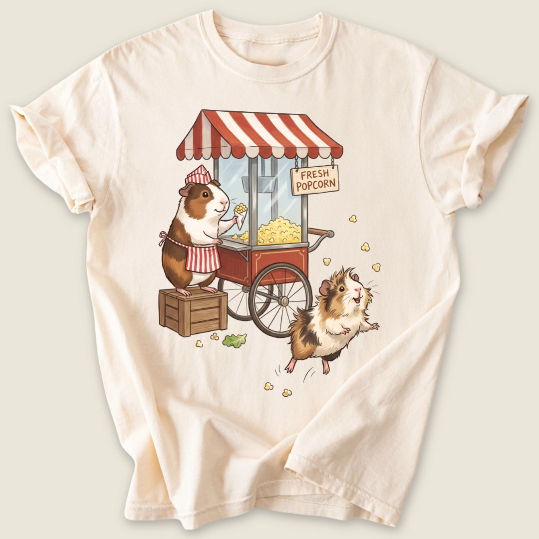 Fresh Popcorn T-shirt-Tee-Ivory-Guinea Pig Culture