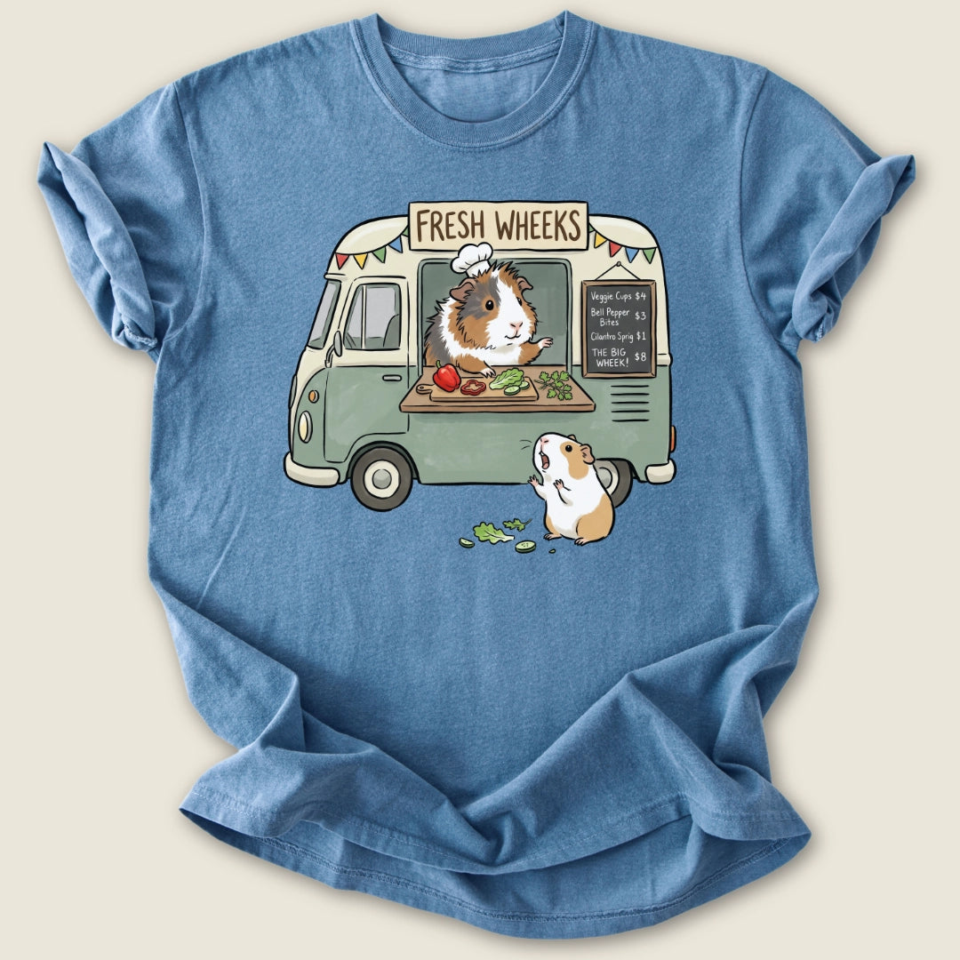 Fresh Wheeks T-shirt-Tee-Blue Jean-Guinea Pig Culture