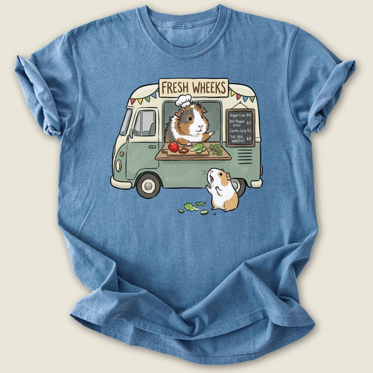 Fresh Wheeks T-shirt-Tee-Blue Jean-Guinea Pig Culture