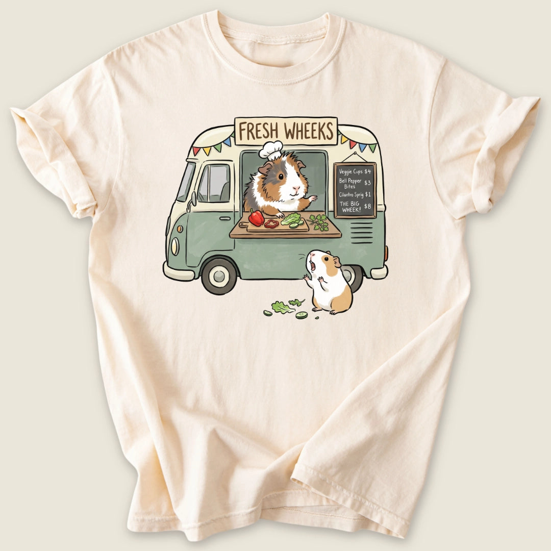 Fresh Wheeks T-shirt-Tee-Ivory-Guinea Pig Culture