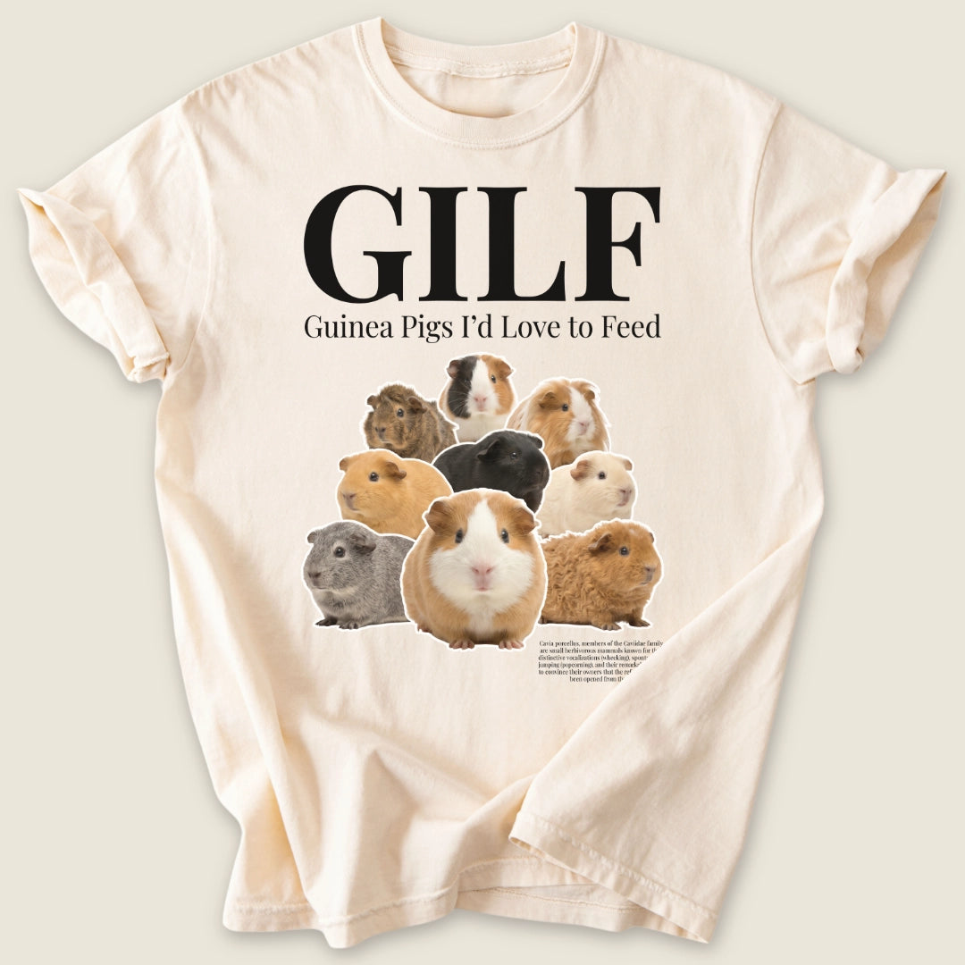 GILF T-shirt-Tee-Ivory-Guinea Pig Culture