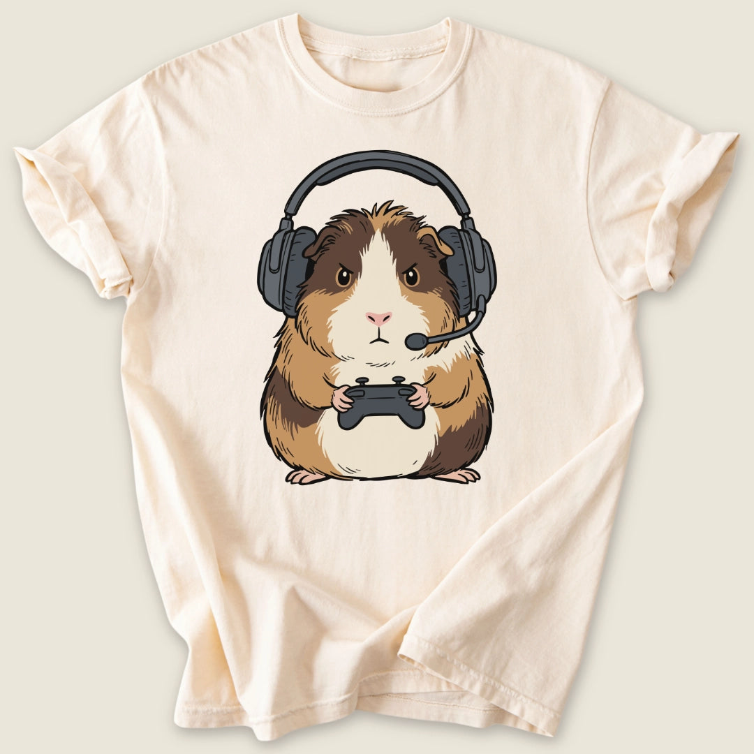 Gamer Piggy T-shirt-Tee-Ivory-Guinea Pig Culture