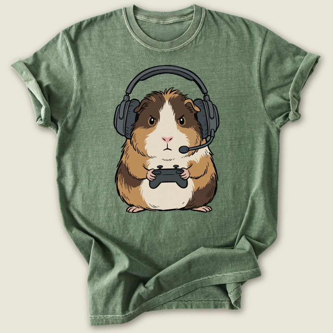 Gamer Piggy T-shirt-Tee-Moss-Guinea Pig Culture