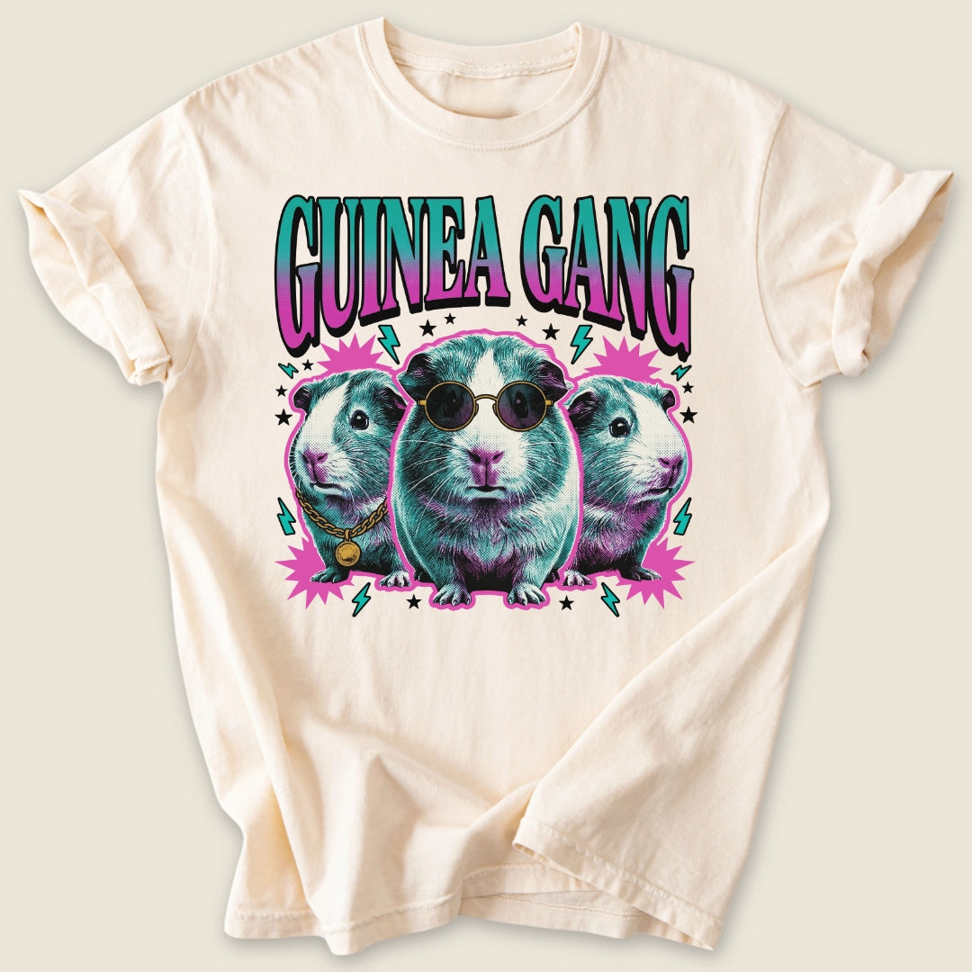 Guinea Gang T-shirt-Tee-Ivory-Guinea Pig Culture