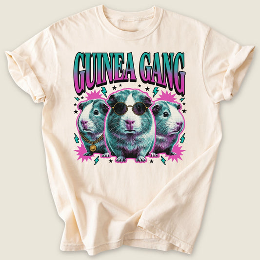 Guinea Gang T-shirt-Tee-Ivory-Guinea Pig Culture