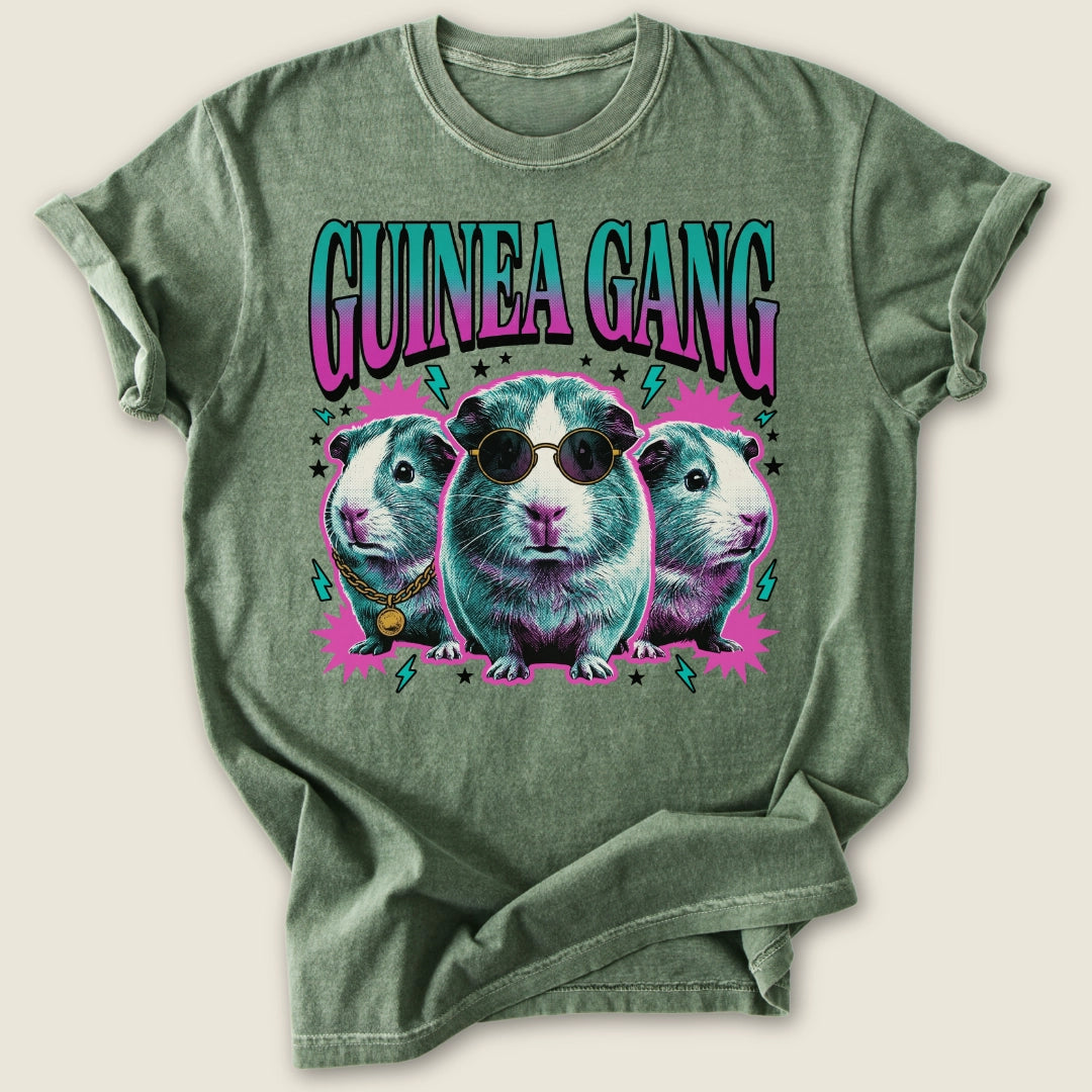 Guinea Gang T-shirt-Tee-Moss-Guinea Pig Culture