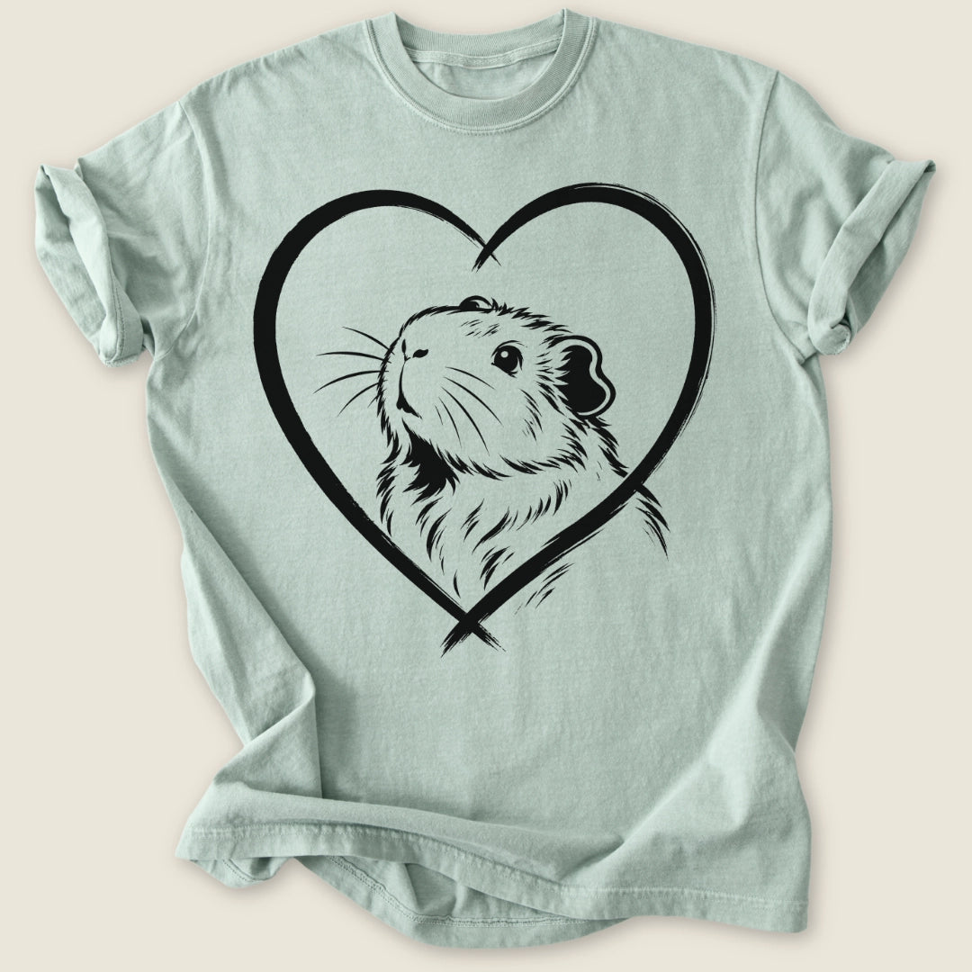 Guinea Heart T-shirt-Tee-Bay-Guinea Pig Culture