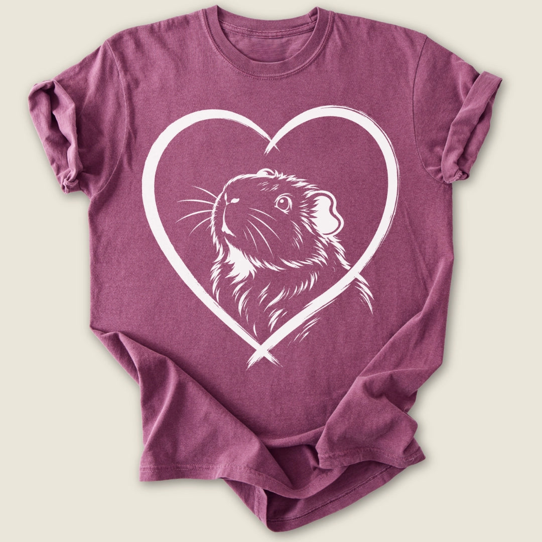 Guinea Heart T-shirt-Tee-Berry-Guinea Pig Culture