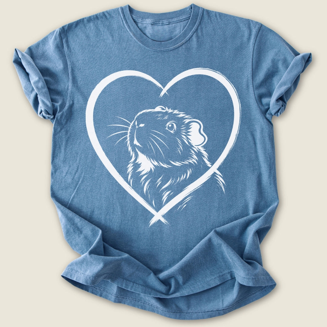 Guinea Heart T-shirt-Tee-Blue Jean-Guinea Pig Culture