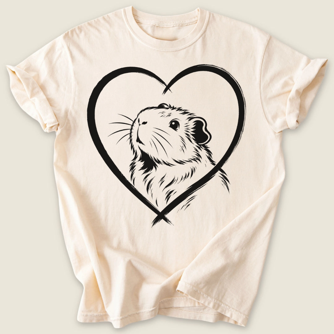 Guinea Heart T-shirt-Tee-Ivory-Guinea Pig Culture