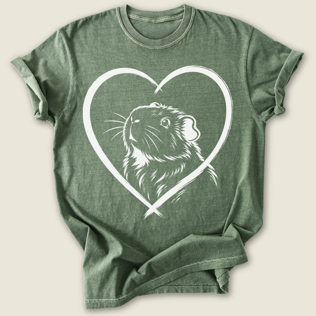 Guinea Heart T-shirt-Tee-Moss-Guinea Pig Culture
