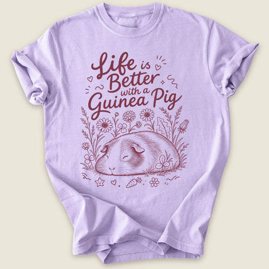 Guinea Pig Life T-shirt-Tee-Orchid-Guinea Pig Culture