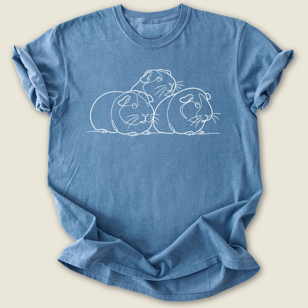 Guinea Pile T-shirt-Tee-Blue Jean-Guinea Pig Culture
