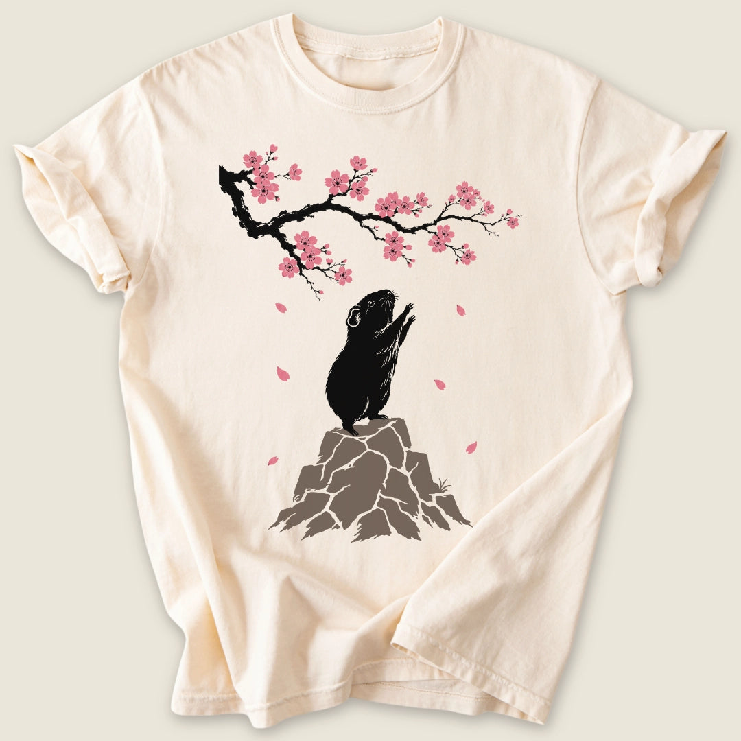 Hanami Piggy T-shirt-Tee-Ivory-Guinea Pig Culture