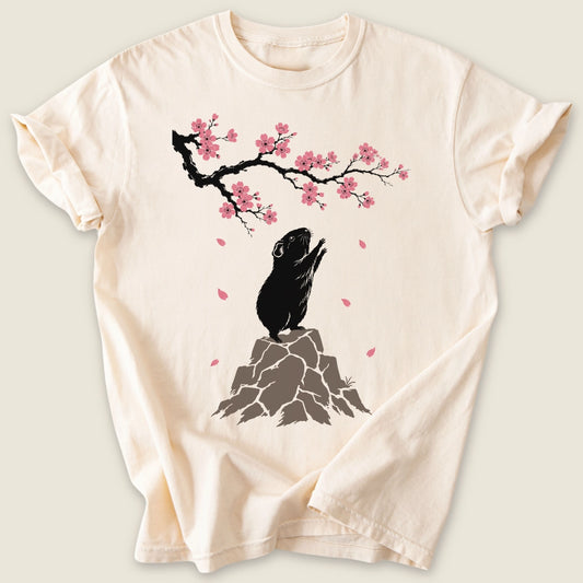 Hanami Piggy T-shirt-Tee-Ivory-Guinea Pig Culture