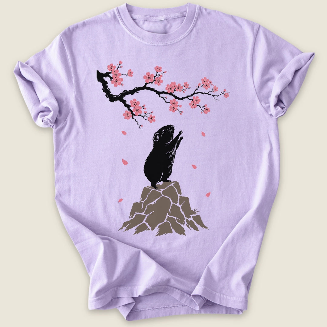 Hanami Piggy T-shirt-Tee-Orchid-Guinea Pig Culture