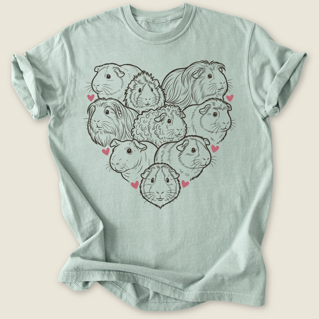 Heart Full of Wheeks T-shirt-Tee-Bay-Guinea Pig Culture