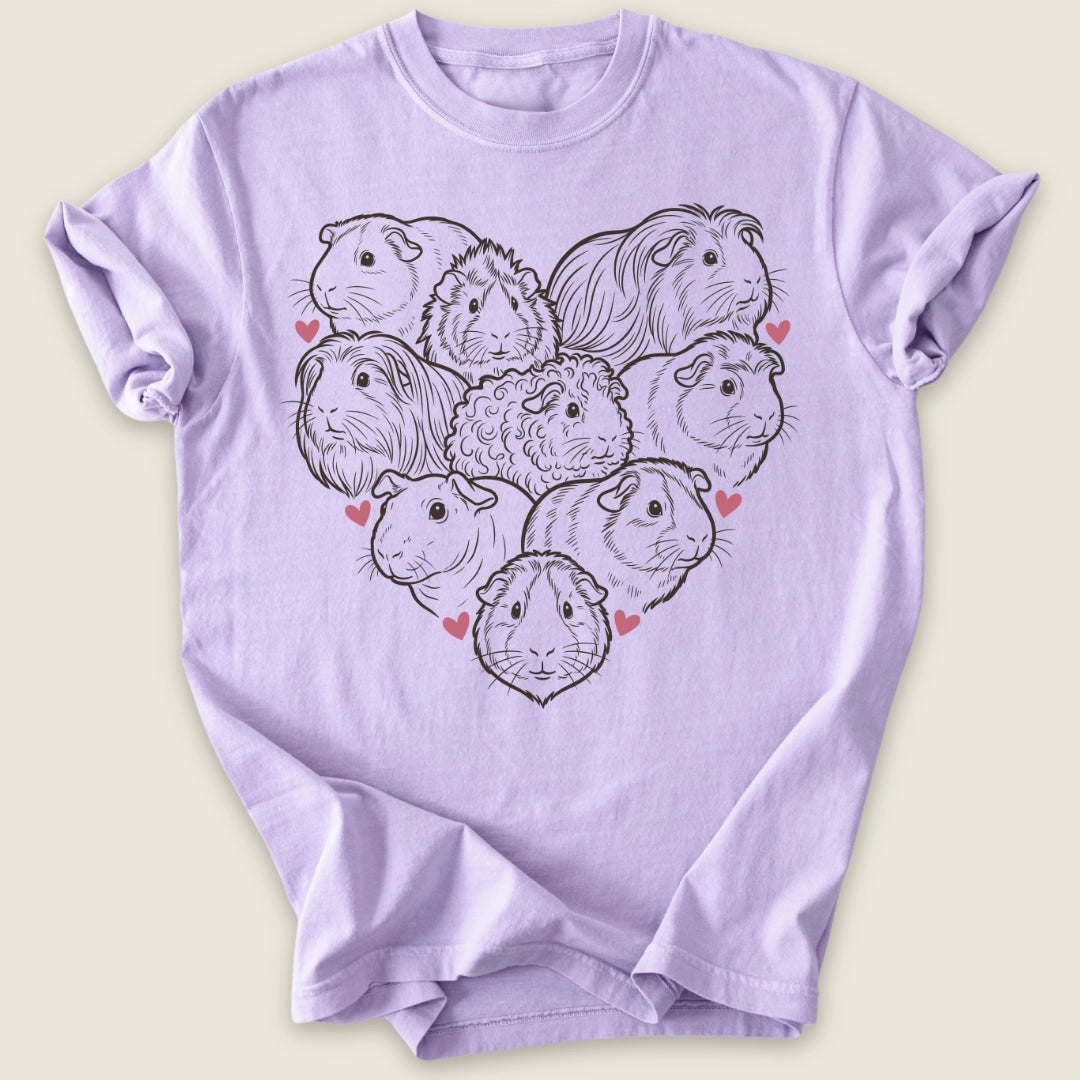 Heart Full of Wheeks T-shirt-Tee-Orchid-Guinea Pig Culture