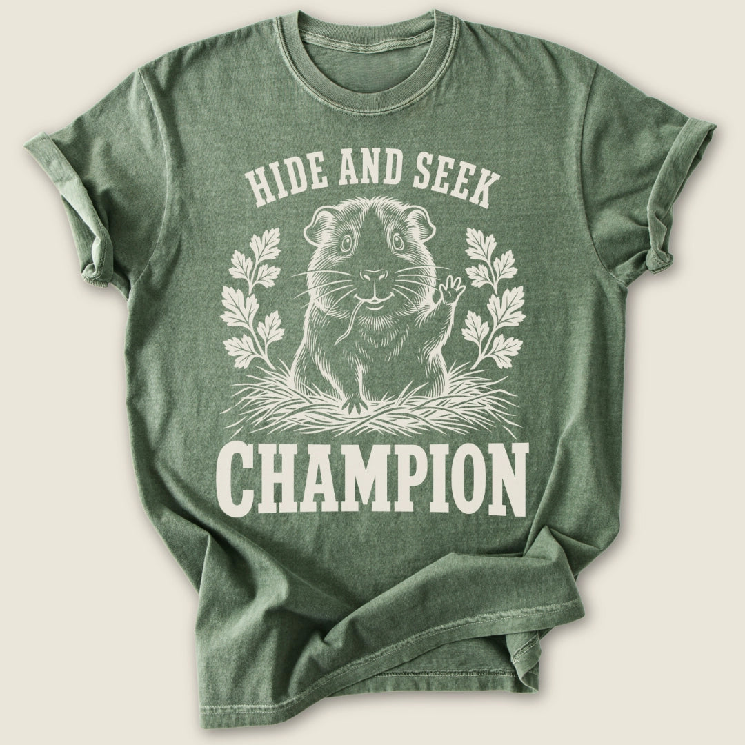 Hide And Seek Champion T-shirt-Tee-Moss-Guinea Pig Culture